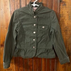 Girl’s xhilaration Olive Green Button Up Jacket Size Small